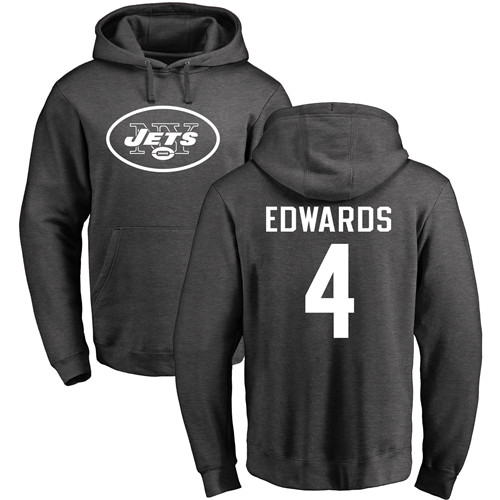 New York Jets Men Ash Lac Edwards One Color NFL Football 4 Pullover Hoodie Sweatshirts